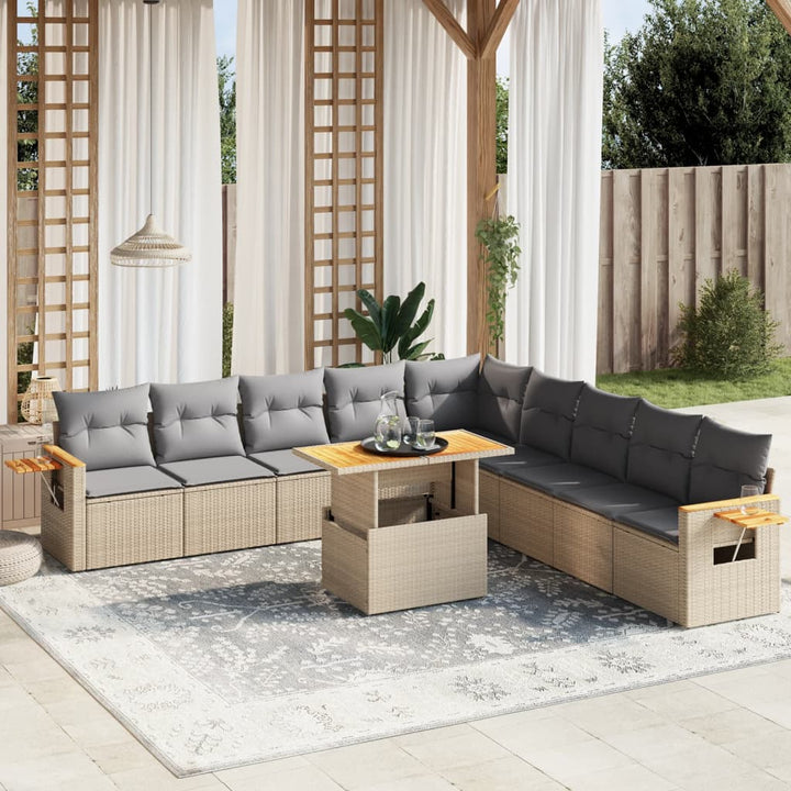 Loungegrupp För Trädgården M. Dynor 11 Delar Konstrotting