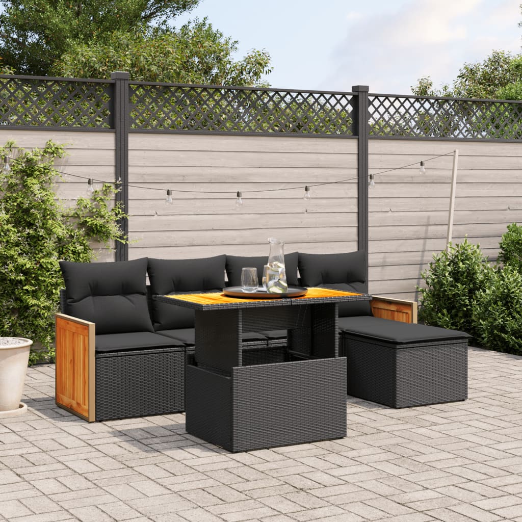 Loungegrupp Med Dynor 6 Delar Konstrotting