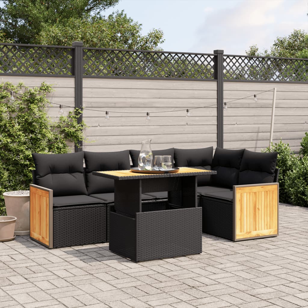 Loungegrupp Med Dynor 6 Delar Konstrotting