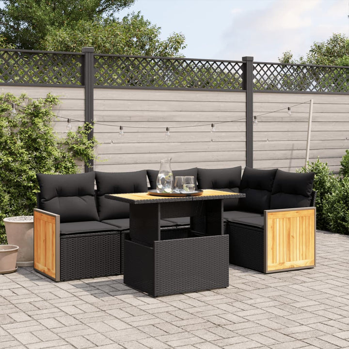 Loungegrupp Med Dynor 6 Delar Konstrotting
