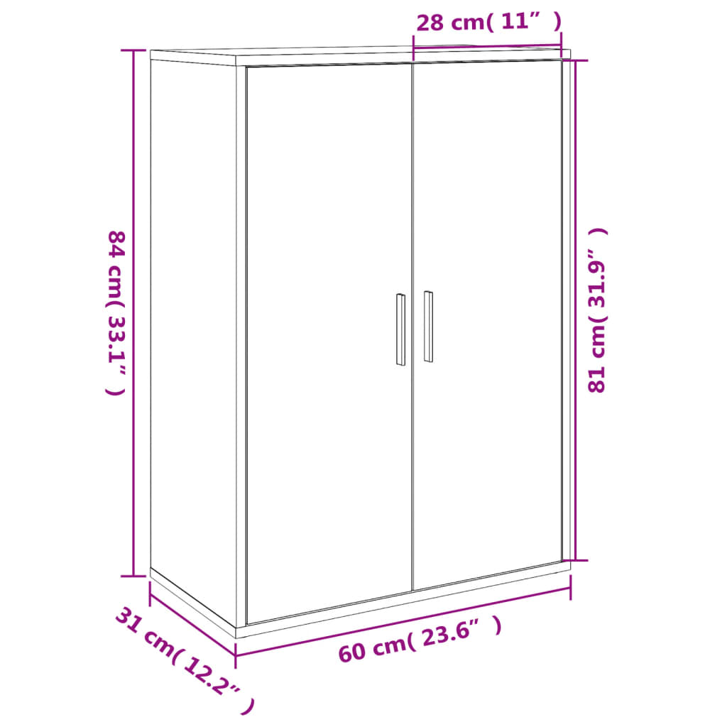 Skänkar 2 St 60X31X84 Cm Konstruerat Trä