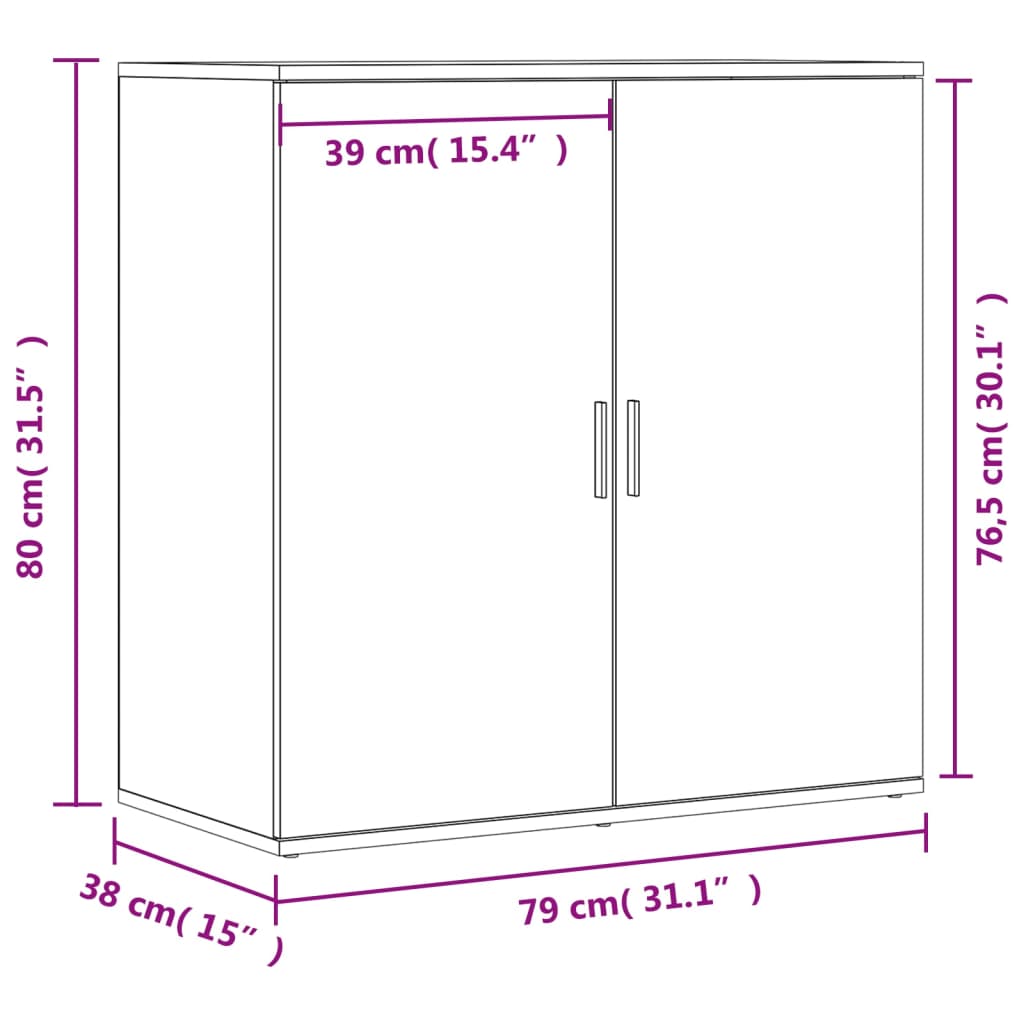 Skänkar 2 St 79X38X80 Cm Konstruerat Trä