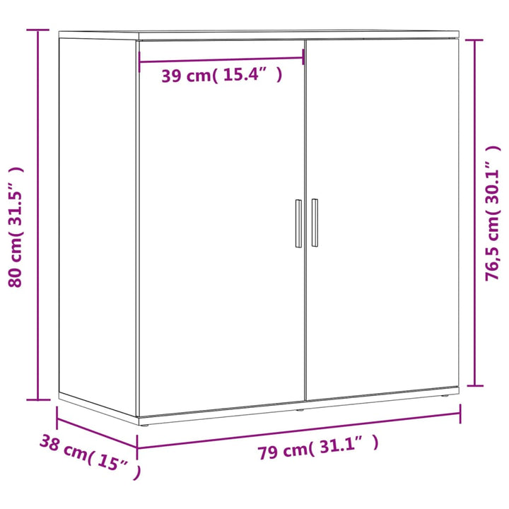 Skänkar 2 St 79X38X80 Cm Konstruerat Trä