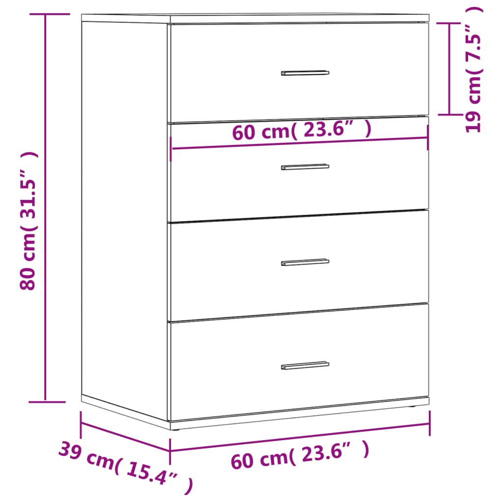 Skänkar 2 St Sonoma-Ek 60X39X80 Cm Konstruerat Trä