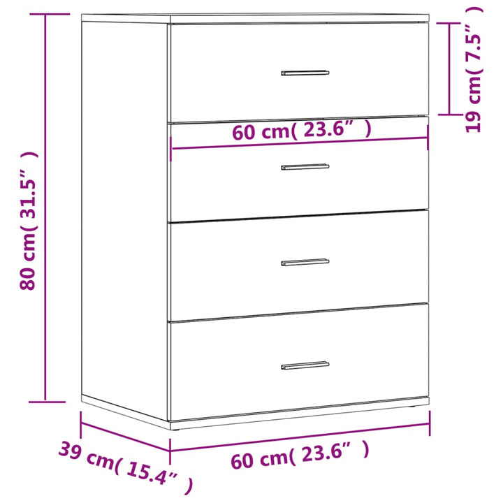 Skänkar 2 St Sonoma-Ek 60X39X80 Cm Konstruerat Trä