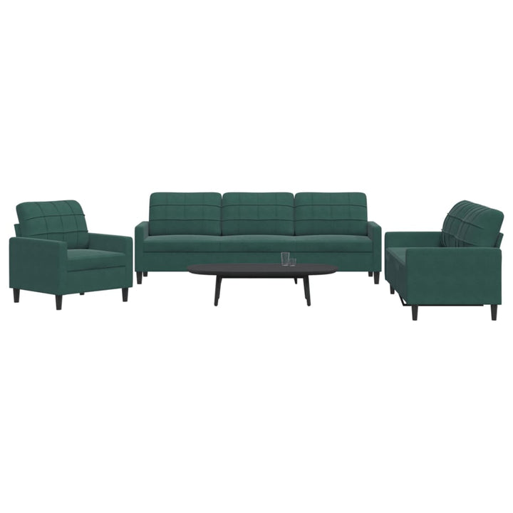 Soffgrupp Med Dynor Och Bolster 3 Delar Sammet