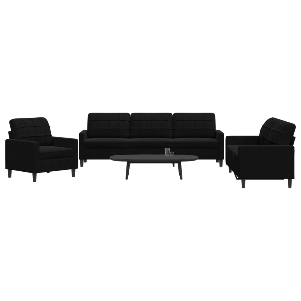 Soffgrupp Med Dynor Och Bolster 3 Delar Sammet