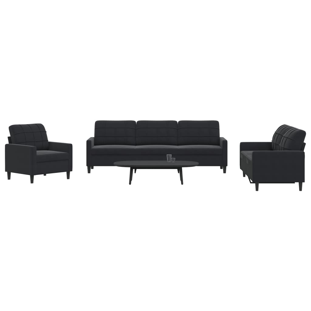 Soffgrupp Med Dynor Och Bolster 3 Delar Sammet