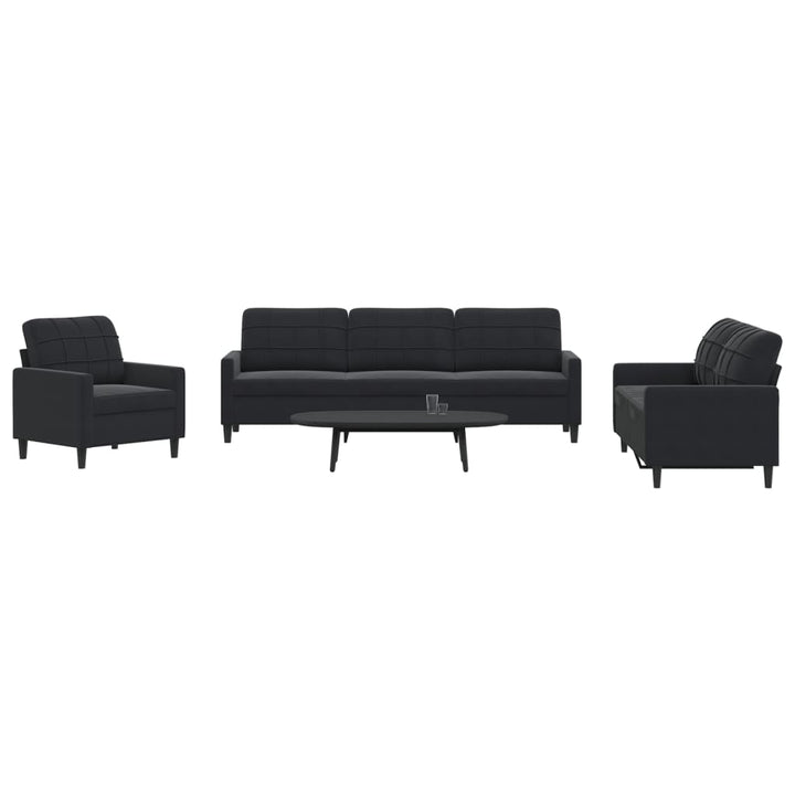 Soffgrupp Med Dynor Och Bolster 3 Delar Sammet