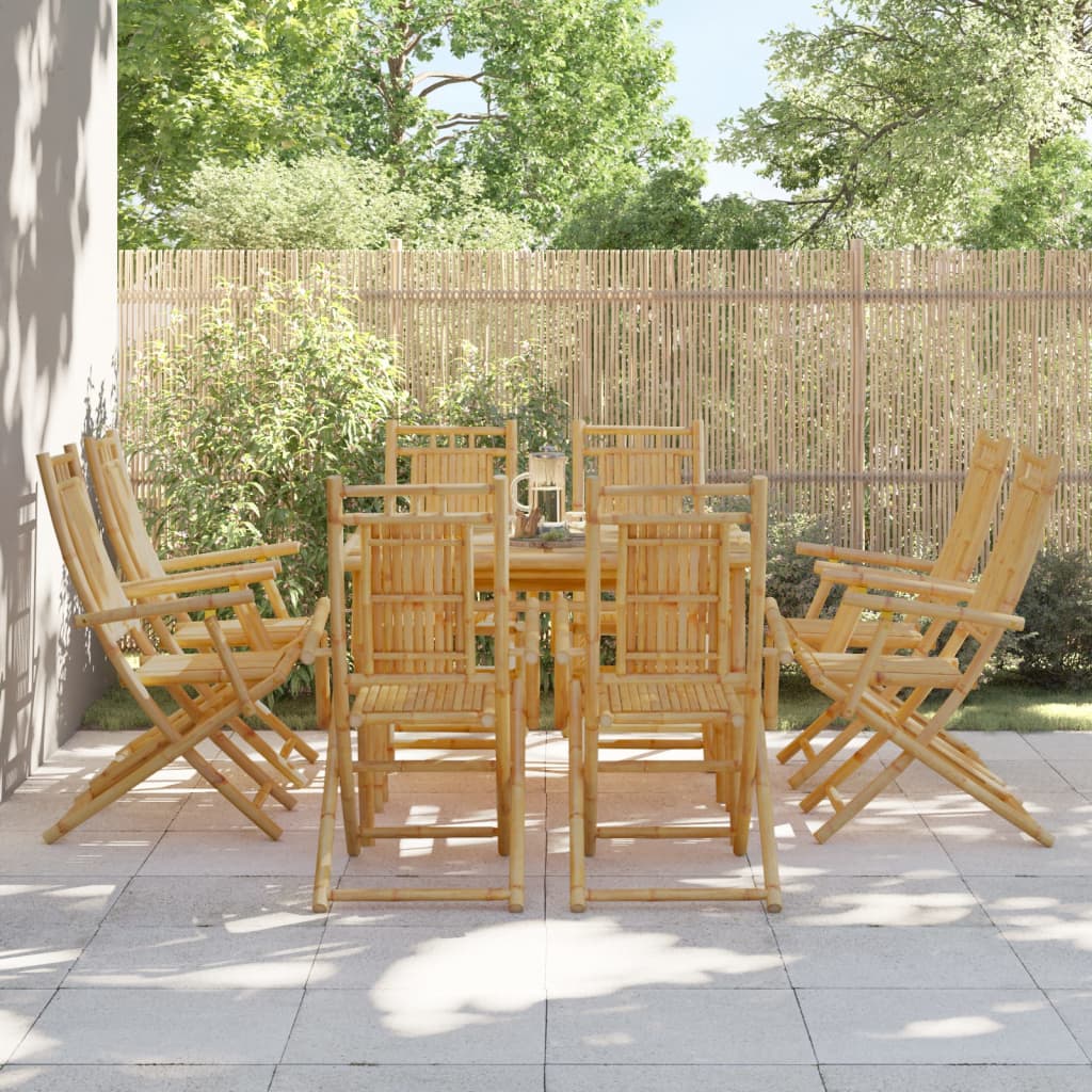 Hopfällbara Trädgårdsstolar 8 St 46X66X99 Cm Bambu
