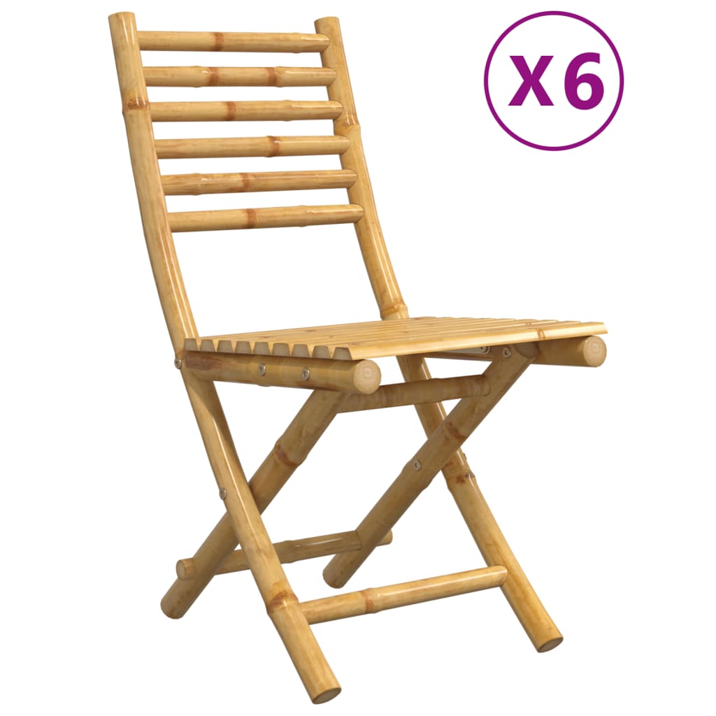Hopfällbara Trädgårdsstolar 6 St 43X54X88 Cm Bambu