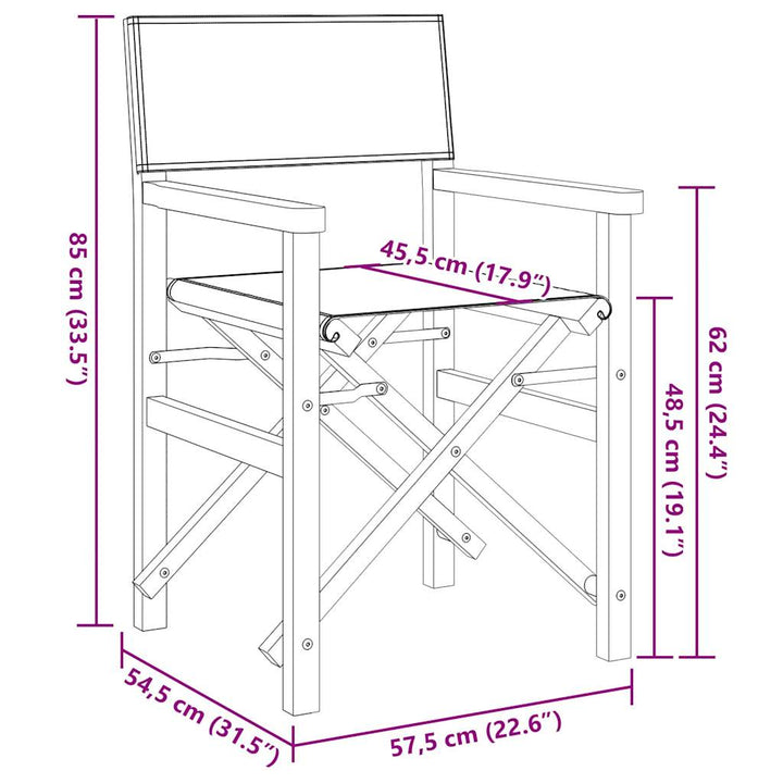 Regissörsstolar 2 St Massiv Teak