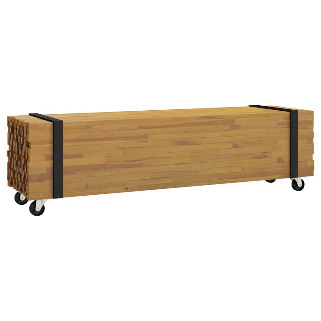 Tv-Bänk Brun 110 X 30 X 30 Cm Massivt Teakträ