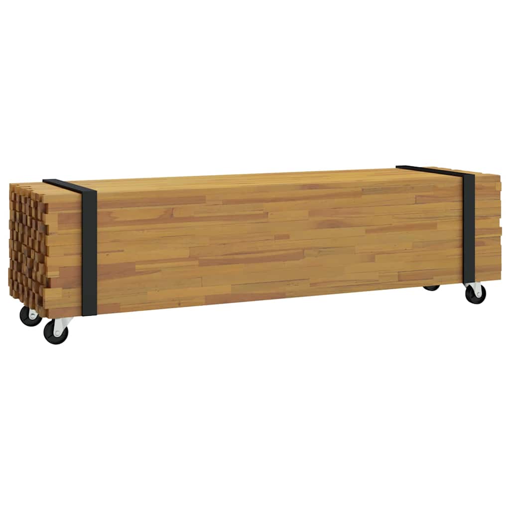 Tv-Bänk Brun 110 X 30 X 30 Cm Massivt Teakträ