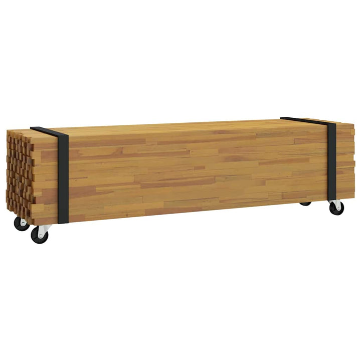 Tv-Bänk Brun 110 X 30 X 30 Cm Massivt Teakträ