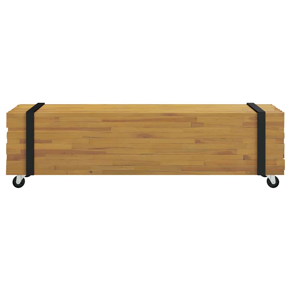 Tv-Bänk Brun 110 X 30 X 30 Cm Massivt Teakträ