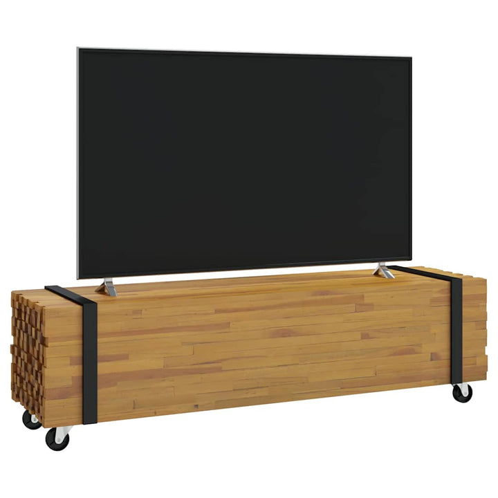 Tv-Bänk Brun 110 X 30 X 30 Cm Massivt Teakträ