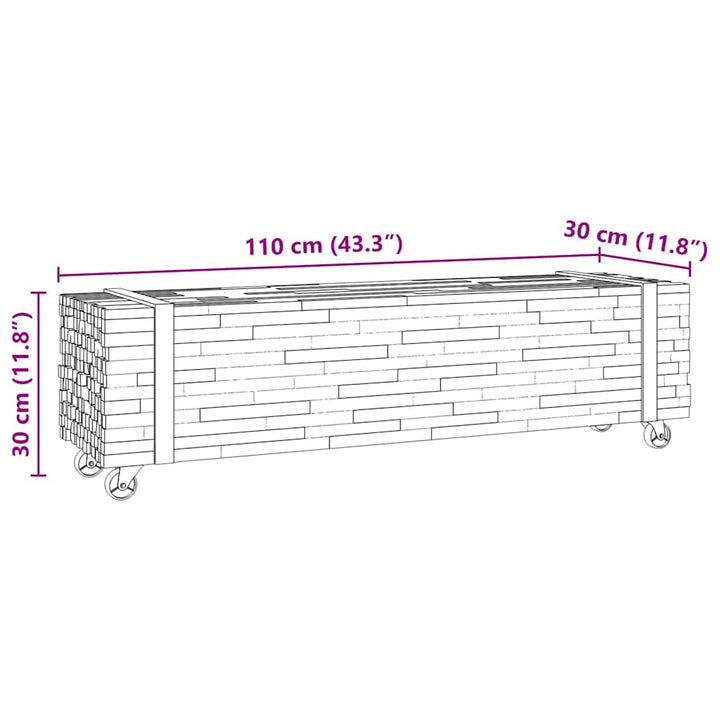 Tv-Bänk Brun 110 X 30 X 30 Cm Massivt Teakträ