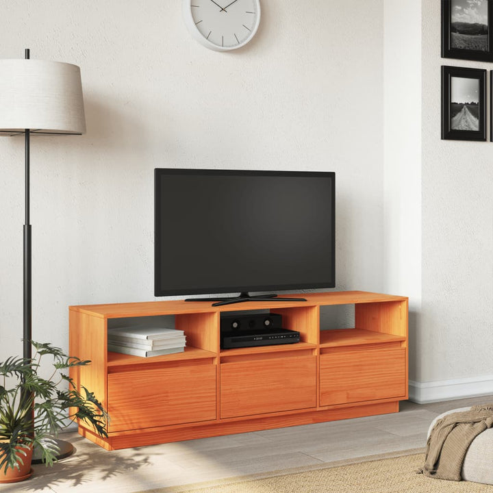 Tv-Bänk 140X37X50 Cm Massiv Furu