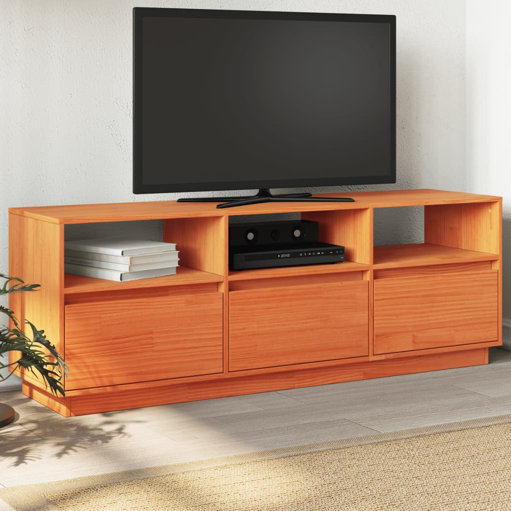 Tv-Bänk 140X37X50 Cm Massiv Furu