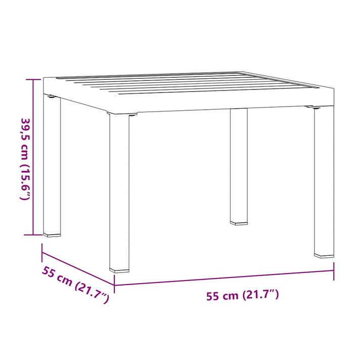 Soffbord För Trädgård Svart 55X55X39,5 Cm Pulverlackerat Stål