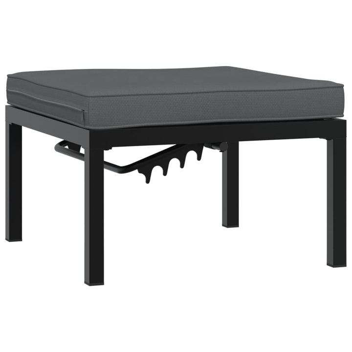 Trädgårdspall Med Dyna Svart Aluminium