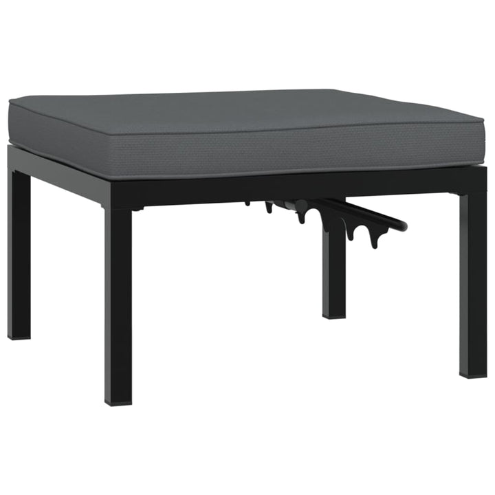 Trädgårdspall Med Dyna Svart Aluminium