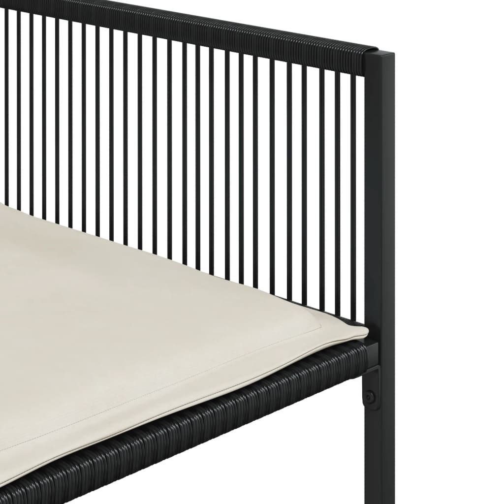 Trädgårdsstolar Med Dynor 4 St Svart Konstrotting