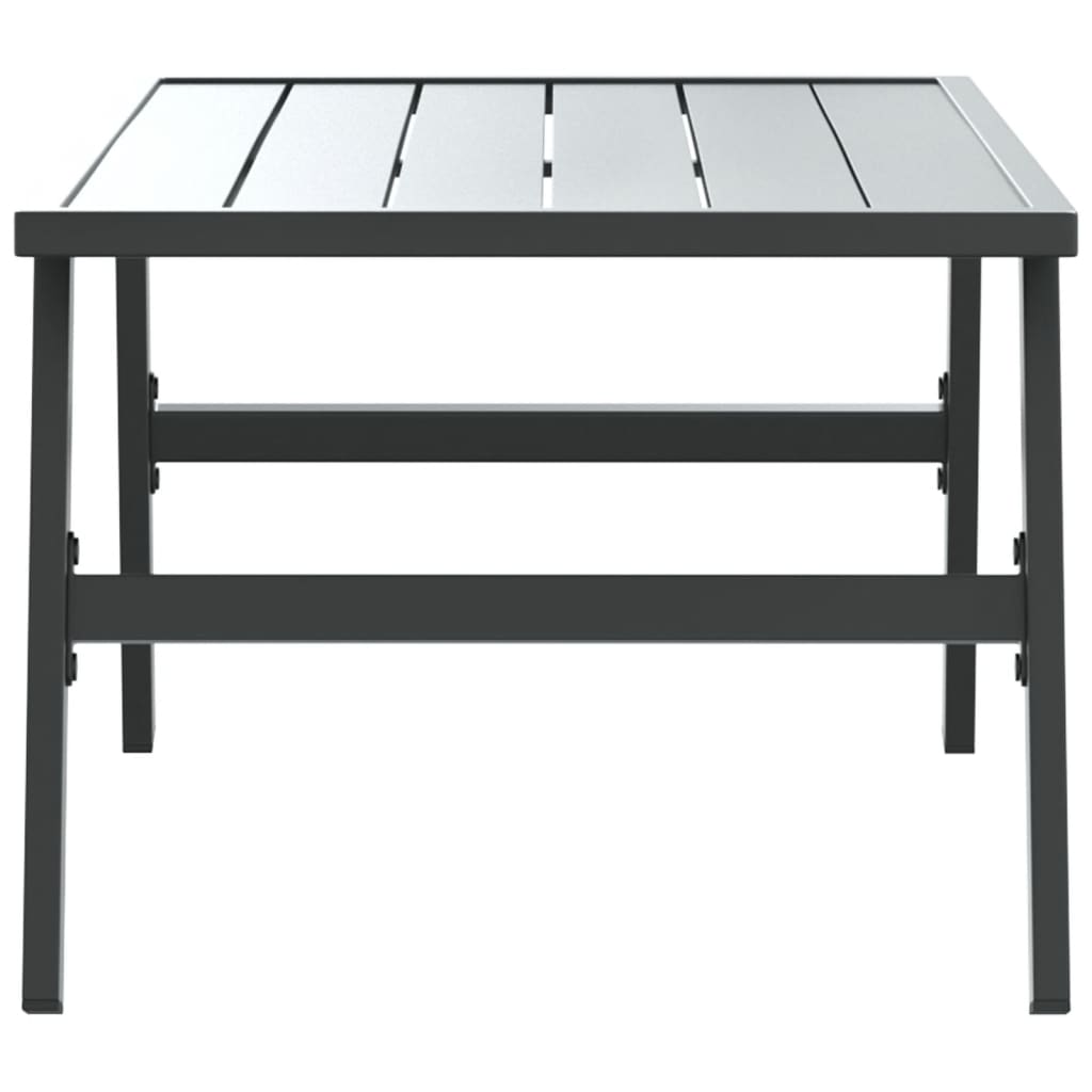Soffbord För Trädgård Svart 90X45X35 Cm Pulverlackerat Stål