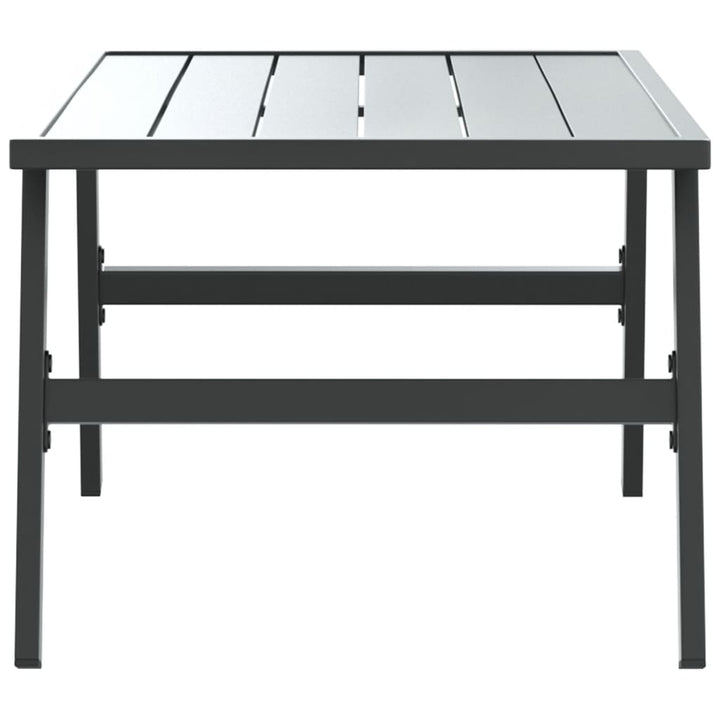 Soffbord För Trädgård Svart 90X45X35 Cm Pulverlackerat Stål
