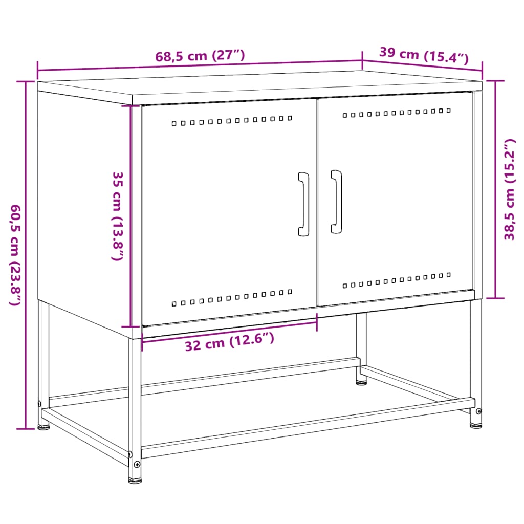 Tv-Skåp Senaps 68,5X39X60,5 Cm Stål