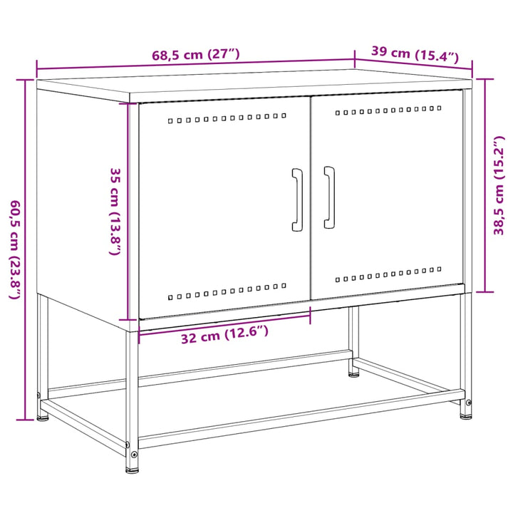 Tv-Skåp Senaps 68,5X39X60,5 Cm Stål