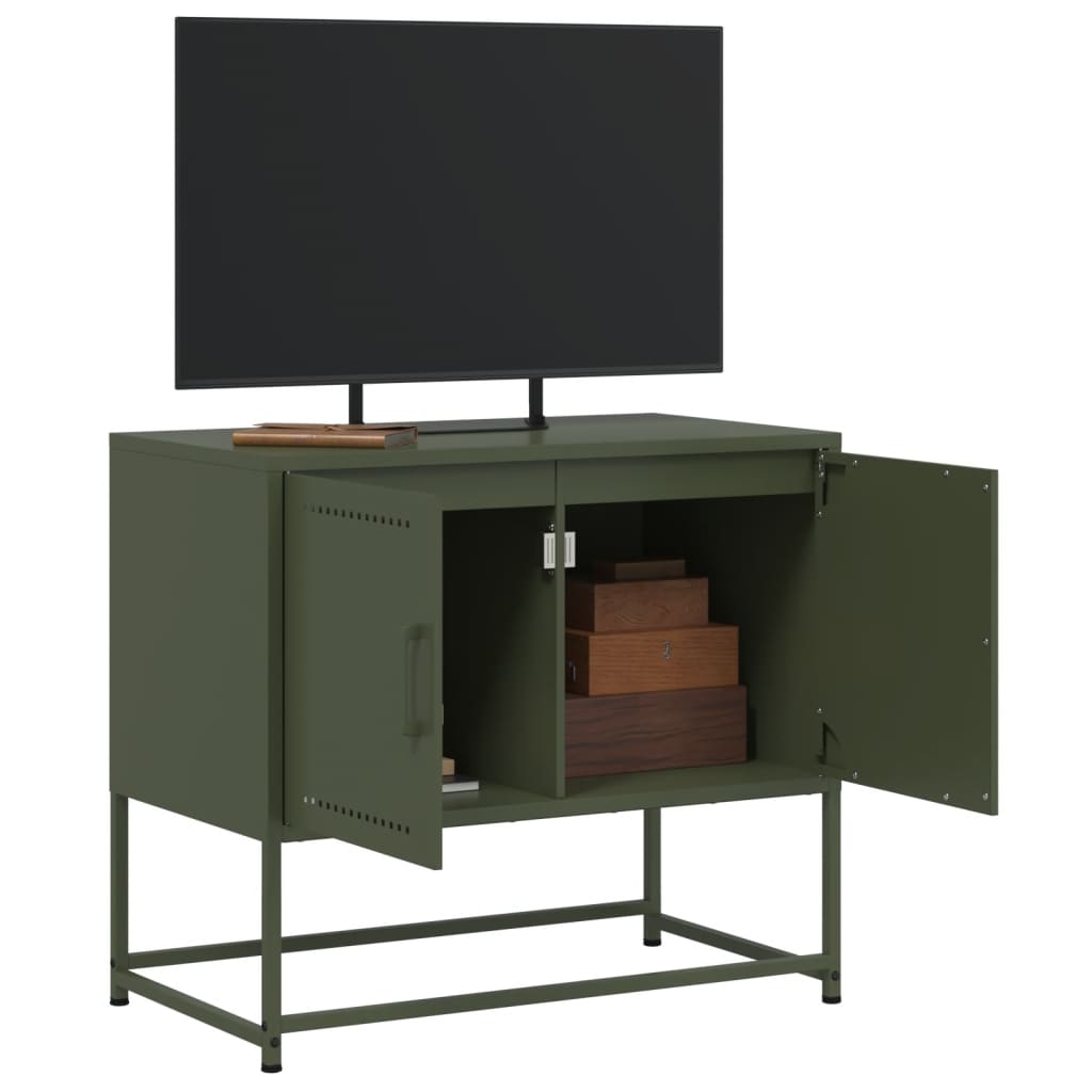 Tv-Skåp Oliv 68,5X39X60,5 Cm Stål