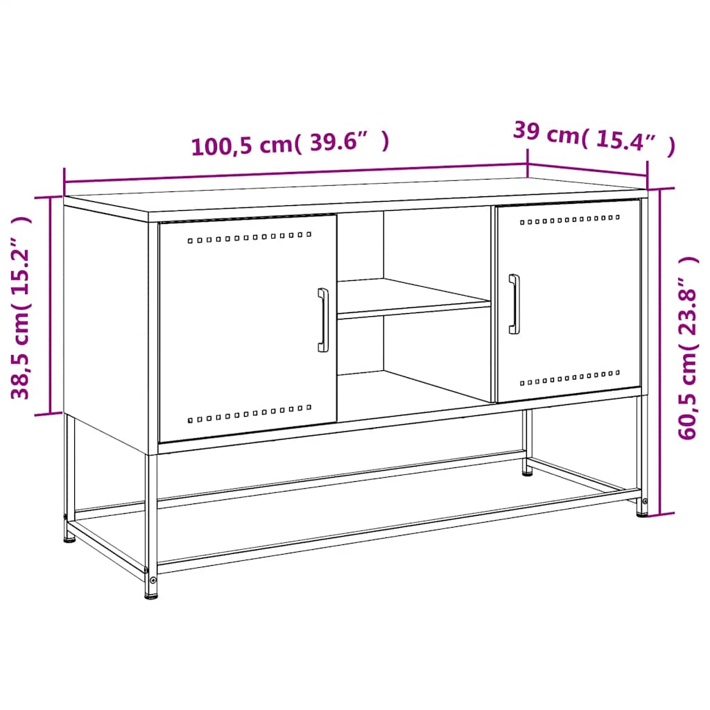Tv-Skåp 100,5X39X60,5 Cm Stål