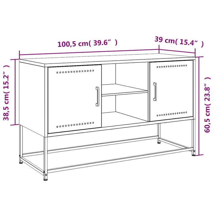 Tv-Skåp 100,5X39X60,5 Cm Stål