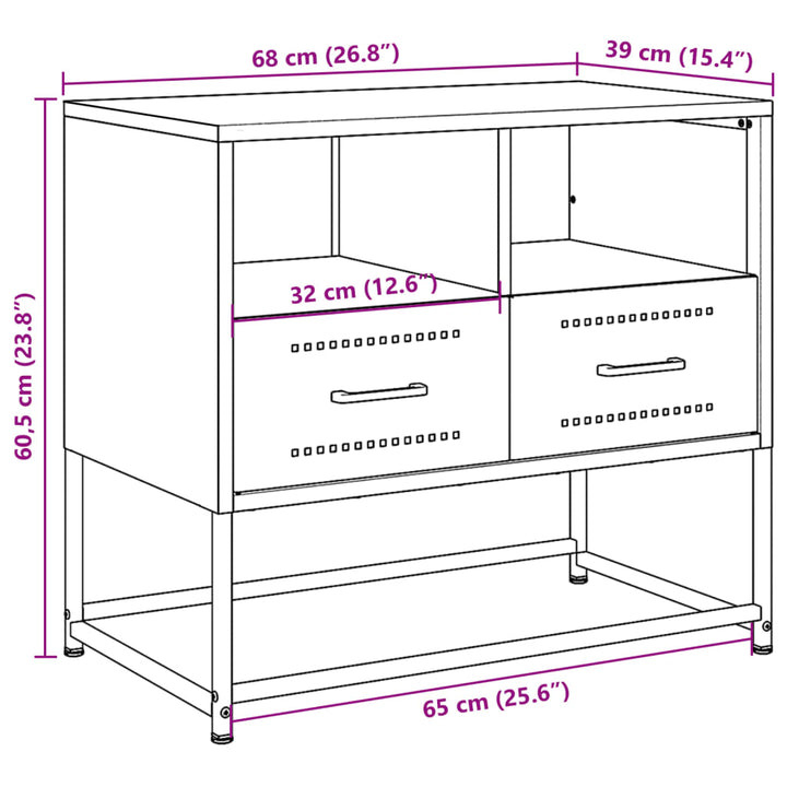 Tv-Skåp Senaps 68X39X60,5 Cm Stål