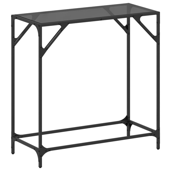 Konsolbord Med Glasskiva Stål