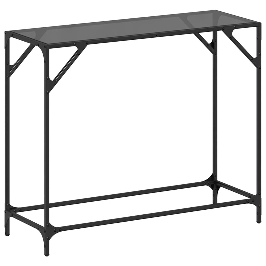 Konsolbord Med Glasskiva Stål