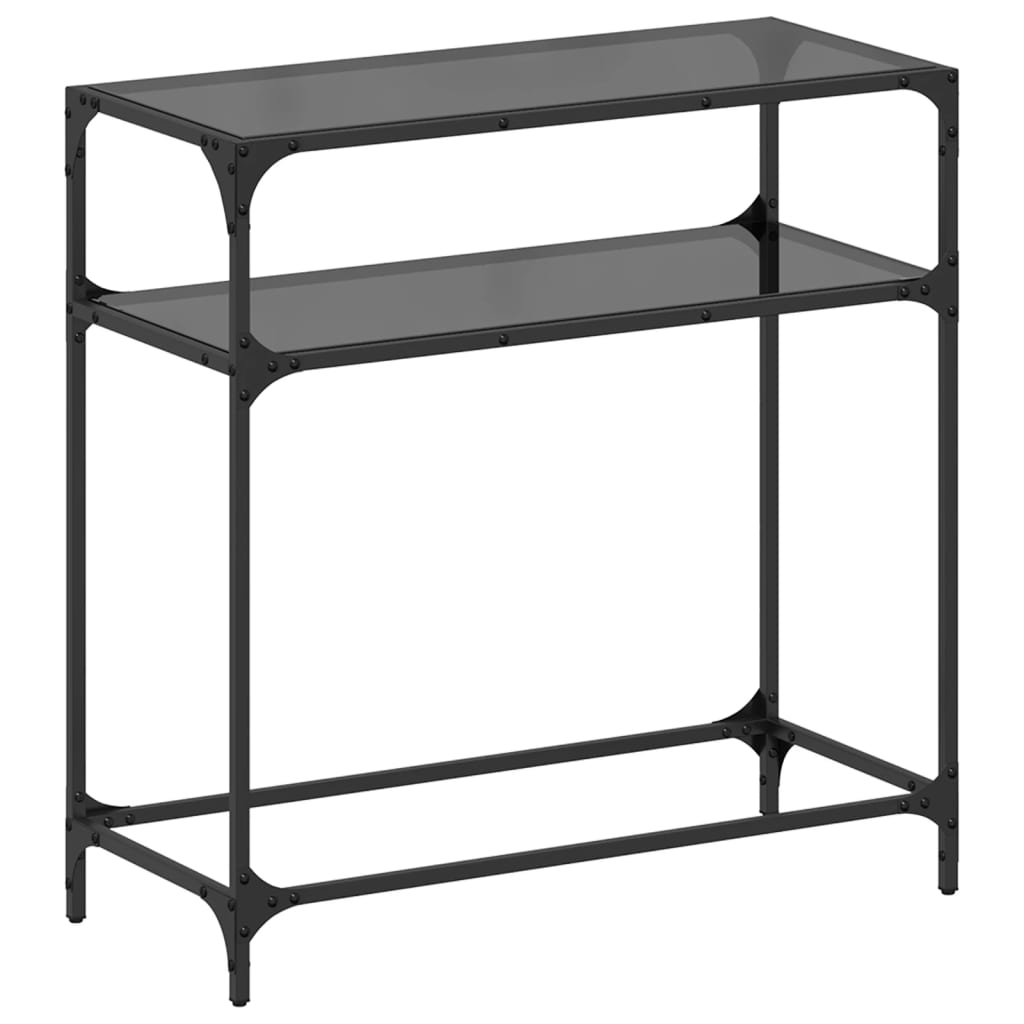 Konsolbord Med Glasskiva Stål