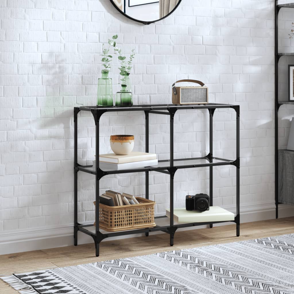 Konsolbord Med Glasskiva 118,5X30X81 Cm Stål