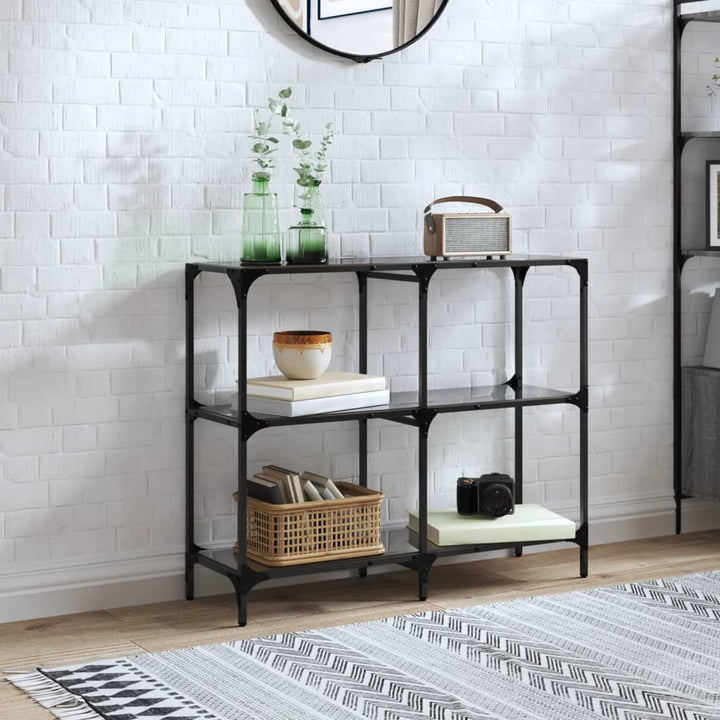 Konsolbord Med Glasskiva 118,5X30X81 Cm Stål