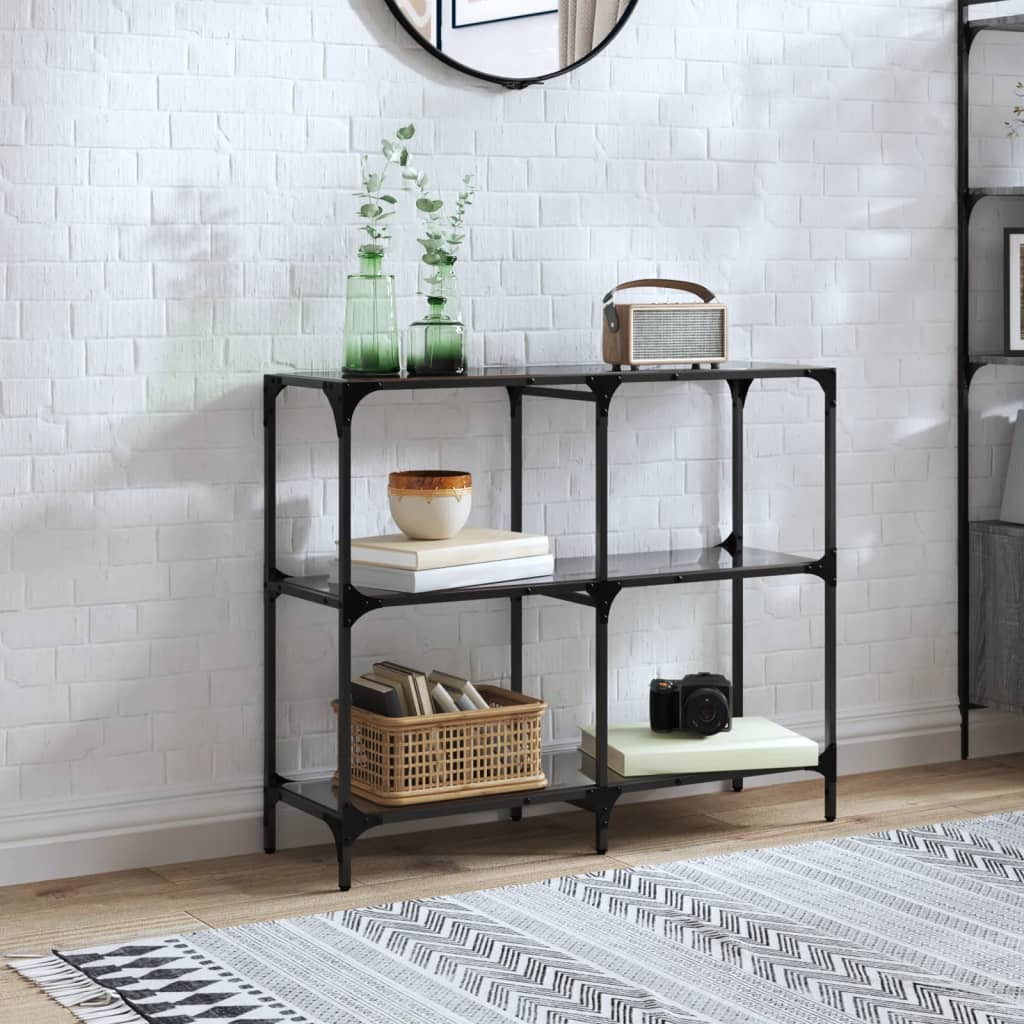 Konsolbord Med Glasskiva 118,5X30X81 Cm Stål