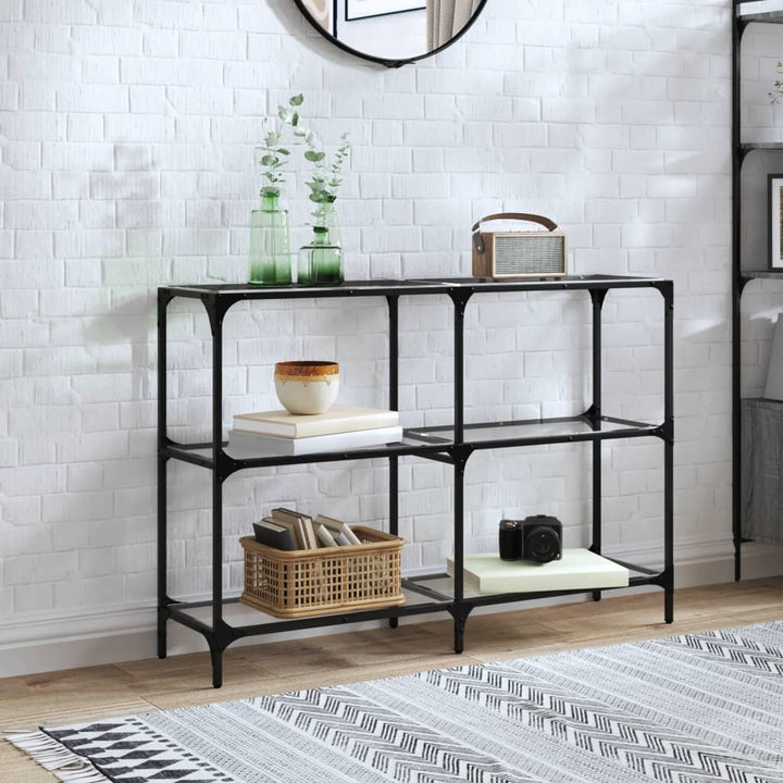 Konsolbord Med Glasskiva 118,5X30X81 Cm Stål