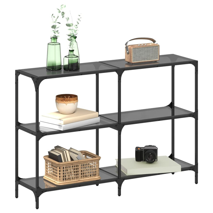 Konsolbord Med Glasskiva 118,5X30X81 Cm Stål