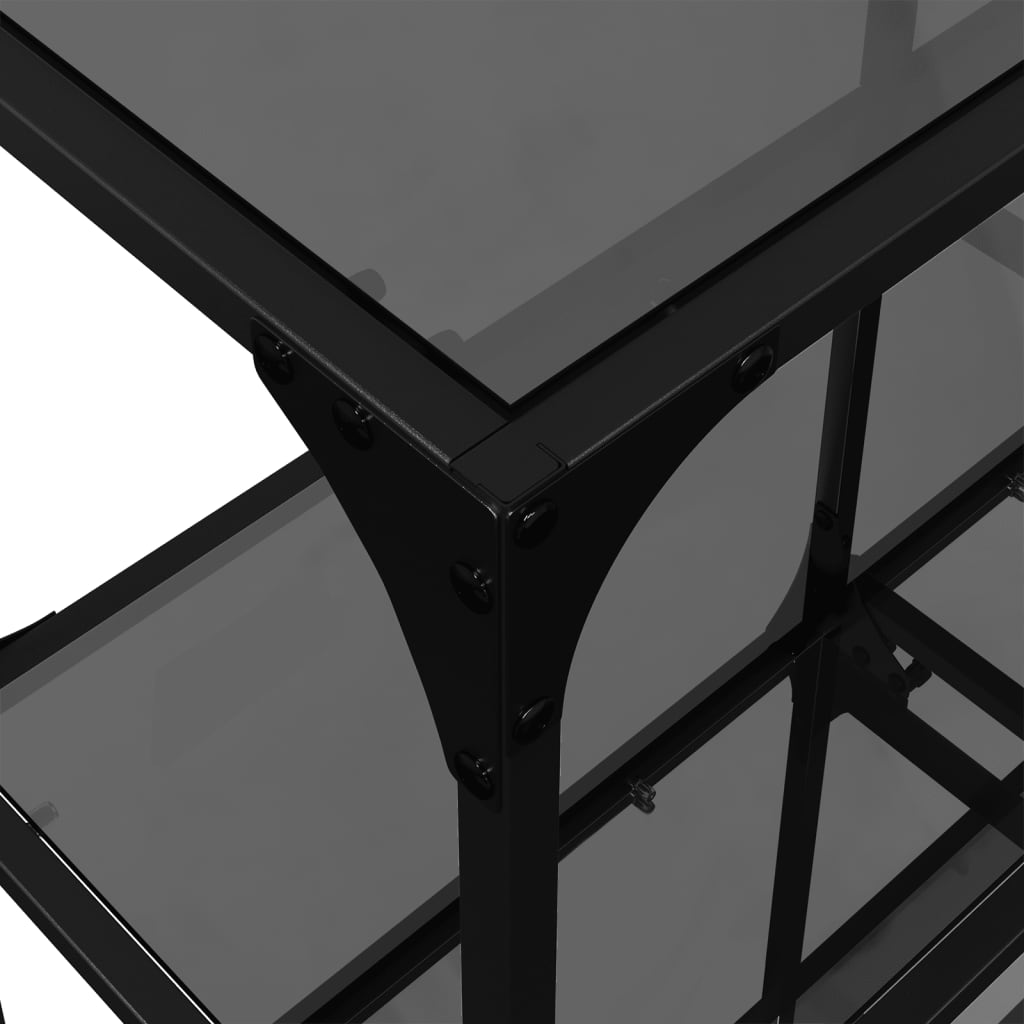 Konsolbord Med Glasskiva 118,5X30X81 Cm Stål