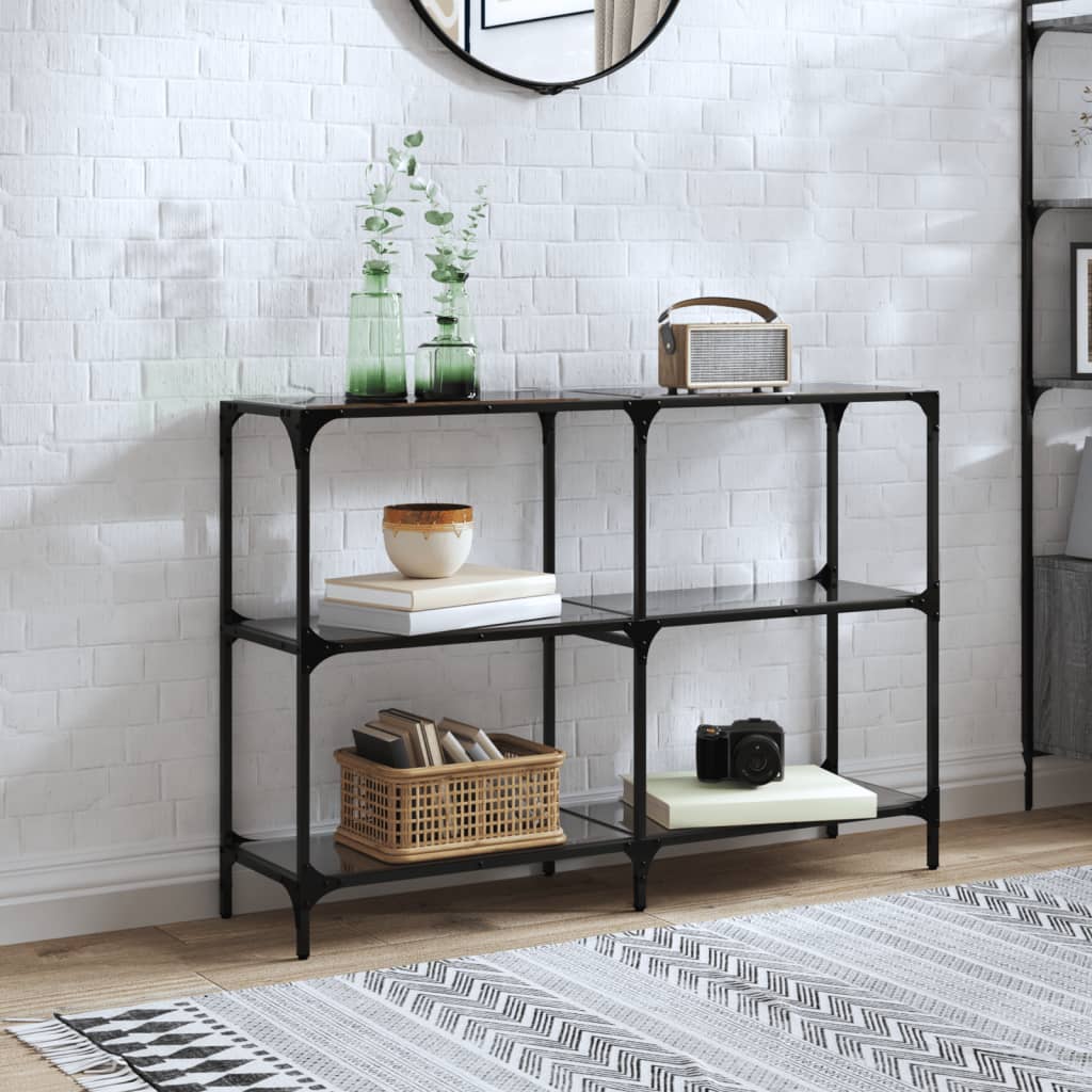 Konsolbord Med Glasskiva 118,5X30X81 Cm Stål