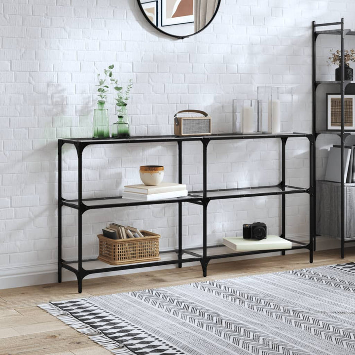 Konsolbord Med Glasskiva 118,5X30X81 Cm Stål
