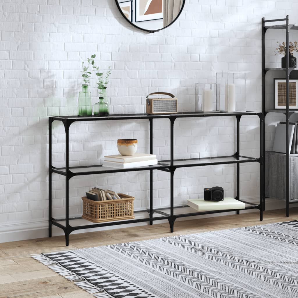 Konsolbord Med Glasskiva 118,5X30X81 Cm Stål