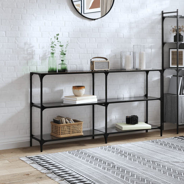 Konsolbord Med Glasskiva 118,5X30X81 Cm Stål