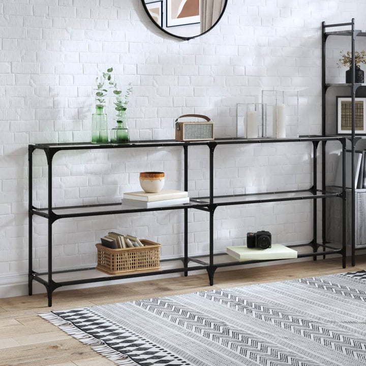 Konsolbord Med Glasskiva 118,5X30X81 Cm Stål